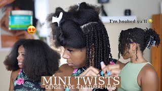 Installing Mini Twists on Thick Type 4 Hair  Am I Mini Twist Girly Now 🙉 [upl. by Decato881]