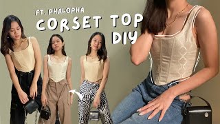 DIY CORSET TUTORIAL  Free Pattern ft Phalopha  Jeans Pants and Bags  Villamor Twins [upl. by Ablem]