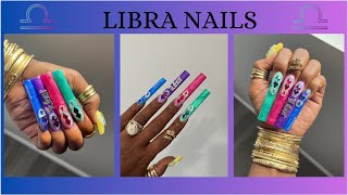 Libra polygel nails ♎️ polygel nail design glitter nails ✨ gel nail extensions [upl. by Bertie]