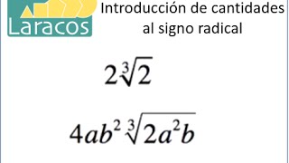 Como introducir factores en el signo radical ejemplo 2 [upl. by Iznyl]