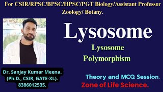 Lysosome Polymorphism in lysosome CSIRGATE RPSCMPPSCHPSCBPSC PGT BIOLOGY ZOOLOGYBOTANY [upl. by Tildie]