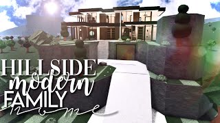 Bloxburg Hillside Modern Dark Family Home 104k  No large plot amp No Advanced Placing  House Build [upl. by Allehc]