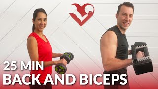 25 Min Back and Biceps Workout with Dumbbells at Home  Back and Bis Exercises for Women amp Men [upl. by Haughay]