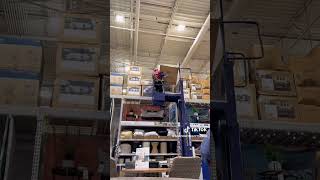 Lowes employee almost crushed by giant box on store lift  tiktok spencerdesormeaux [upl. by Etolas]