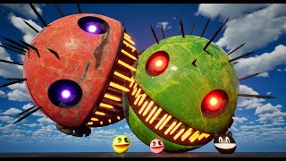 Pacman vs Robot Monsters Compilation  Walking Robot Pacman amp Spider Robot vs Shredder Robot Monster [upl. by Eirrok]