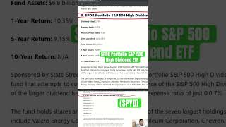 SPDR Portfolio SampP 500 High Dividend ETF SPYD stock has a great dividend yield dividendinvesting [upl. by Ferriter396]