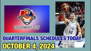 PBA SCHEDULES TODAY QUARTERFINALS OCTOBER 4 2024  PBA GOVERNORS’ CUP 20242025  PBA SEASON 49 [upl. by Seuguh]