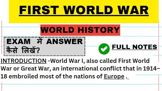 World War 1 First World War Causes and Consequences World History BA 2nd YearNETBA 6th sem [upl. by Ardyth]