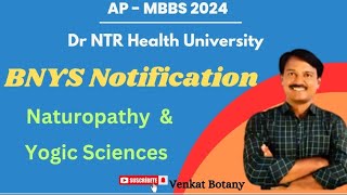 BNYS Notification  Dr NTR Health University  Naturopathy Yogic Sciences [upl. by Nayb]