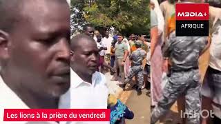 Les lions du senegal à la prière du vendredi regarder lambiance [upl. by Ardnu113]