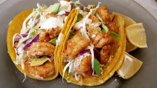 Baja Shrimp Tacos with Homemade Baja Sauce  EASY amp Delicious [upl. by Mullac]