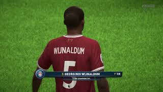 Georginio Wijnaldum scores for FC Liverpool against PSG  FIFA 18 Career Mode Champions Cup [upl. by Ennovyahs]