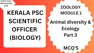 KERALA PSC SCIENTIFIC OFFICER BIOLOGY syllabus based MCQ Animal diversity amp Evolution Part3 [upl. by Bela]