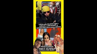 YAILIN LA MÁS VIRAL su canción primer lugar y KAROLG y BAD BUNNY segundo el rostro del dembow [upl. by Netsryk]