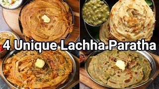 4 Unique Ways of Masaledhar Lachha Paratha Recipe  Crispy amp Flaky Layered Paratha Recipes [upl. by Angela]