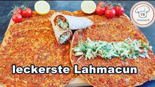 leckere Lahmacun Rezept selber machen mit diesem Trick klappt es hamuru nasıl yapılır [upl. by Adirem]