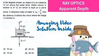 In the diagram shown an object O is at a distance 10 cm above the water level Water column in beak [upl. by Kcirdahs]