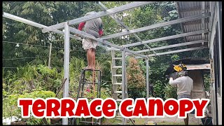 DIY terrace canopy steel trusses [upl. by Acinat]