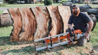 My First Time Using an Alaskan Chainsaw Mill I Bought on Amazon [upl. by Aridnere]