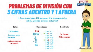 PROBLEMAS DE DIVISIÓN CON 3 CIFRAS ADENTRO Y 1 AFUERA Super facil  Para principiantes [upl. by Ivetts]