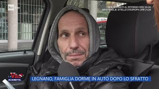 Legnano famiglia dorme in auto dopo lo sfratto  La Vita in diretta  28122022 [upl. by Melleta]