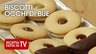 BISCOTTI OCCHIO DI BUE di Benedetta Rossi  Ricetta TV Fatto in Casa per Voi [upl. by Analaj]