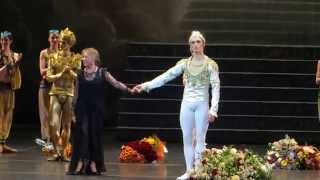 Sergei Polunin  Natalia Somova  Natalia Makarova  La Bayadere 18102013 curtain call [upl. by Veator]