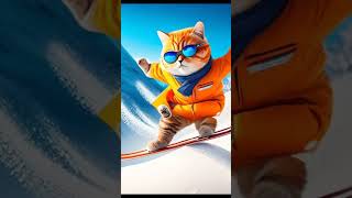 Cat Skiing game🌿🌿🌿🌿🌿🌿 shortvideo shorts short [upl. by Yema]