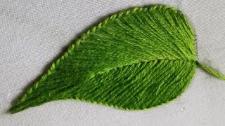 Beautiful leaf stitch embroidery design for beginners [upl. by Alley863]