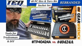 TEQ PRO 40 PC HEX TORX BIT SOCKET SET tp40424A GearWrench Crescent Rebrand [upl. by Weatherley]