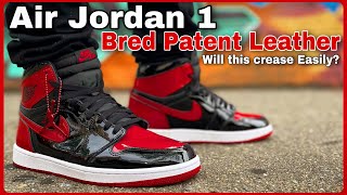 Will This Crease Easily  ❌AIR JORDAN 1 PATENT LEATHER ❌ Patent Leather Creasing Review 🚨 on feet [upl. by Nnilsia335]