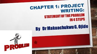 Chapter 1 Project Writing  Statement of the Problem [upl. by Hannaoj]