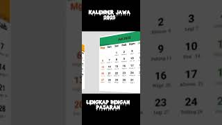 Kalender Jawa 2025 Lengkap Dengan Pasaran [upl. by Nayab933]