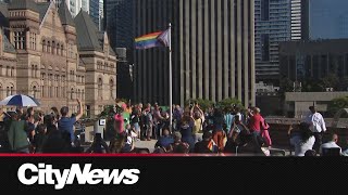 Progress Pride flag raised at Toronto City Hall [upl. by Aiken659]