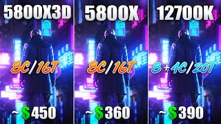 Ryzen 7 5800X3D vs Ryzen 7 5800X vs Core i7 12700K  Test in 8 Games [upl. by Paapanen]