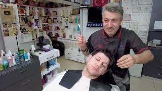 WONDERFUL RELAXING ASMR ANATOMICAL HAIR CUTTING  HEAD MASSAGE WITH MUNUR ONKAN [upl. by Alim]