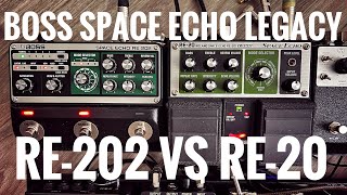 Boss RE202 VS RE20 Space Echo Delay and Reverb Comparison double the price means double the tone [upl. by Grewitz]