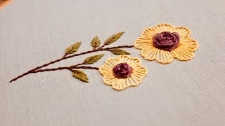 Embroidering Beautiful Flowers Simple patterns for beginners [upl. by Anirpas]