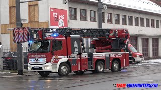 Einsatzfahrt bei Schnee ELW  CoronaLöschzug Berufsfeuerwehr Darmstadt [upl. by Tenahs998]