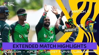 Extended Highlights  St Kitts and Nevis Patriots vs Antigua and Barbuda Falcons  CPL 2024 [upl. by Iramat]