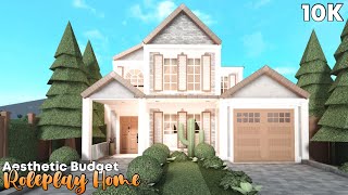 Roblox  Bloxburg 10k Aesthetic Budget Roleplay Mansion FULL BUILD [upl. by Asaret]