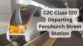 Class 720 C2C train departs from Fenchurch Street Station [upl. by Alda15]