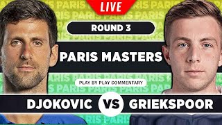 DJOKOVIC vs GRIEKSPOOR • ATP Paris Masters 2023 • LIVE Tennis PlaybyPlay Stream [upl. by Anniahs626]