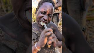 Hadzabe tribe dont Joke with food 😂😋‼️ See How hadzabe boy enjoying his favorite meal hadzabetribe [upl. by Ddahc]