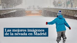 Las mejores imágenes de la nevada en Madrid trineo con perros esquí y muchos incidentes [upl. by Ateekram]