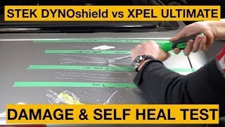 XPEL Ultimate Plus vs STEK DYNOshield WATCH ME DESTROY THIS BENZ TRUNK  Self Healing  Damage test [upl. by Toor549]