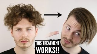 Keratin Hair Treatment  Mens Curly Hair Transformation  How To Style 2023 [upl. by Noelc435]