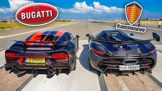 BUGATTI vs KOENIGSEGG Drag Racing the WORLDS MOST EXPENSIVE CARS [upl. by Ntsud697]