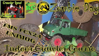 Zombie Day  FMS FCX24 Unimog  Indoor Crawler Course [upl. by Strepphon]