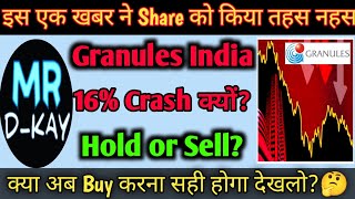 Granules india latest news 🔥 Why Granules india share crash today Granules india share latest news [upl. by Nawud102]